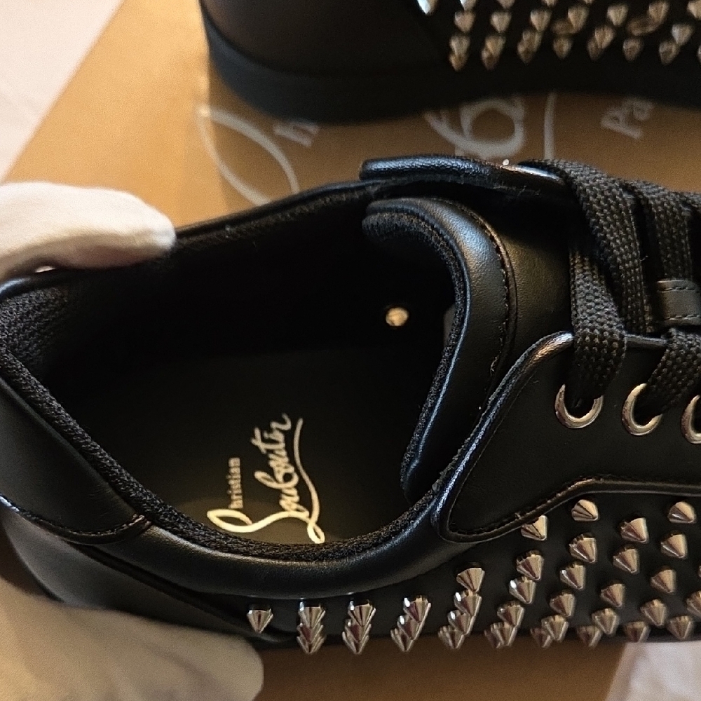 Christian Louboutin Black Sneakers with Silver Spikes - Picture 8 of 16